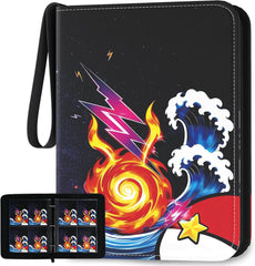 Trading Card Binder, 9 Pocket 900-Pocket with 50 Removable Binder Sleeves, 3-Ring Zipper Waterproof Card Collection Binder, Trading Card Holder for MTG/TCG Cards, Gifts for Boys and Girls(Starry Sky)