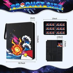 Trading Card Binder, 9 Pocket 900-Pocket with 50 Removable Binder Sleeves, 3-Ring Zipper Waterproof Card Collection Binder, Trading Card Holder for MTG/TCG Cards, Gifts for Boys and Girls(Starry Sky)