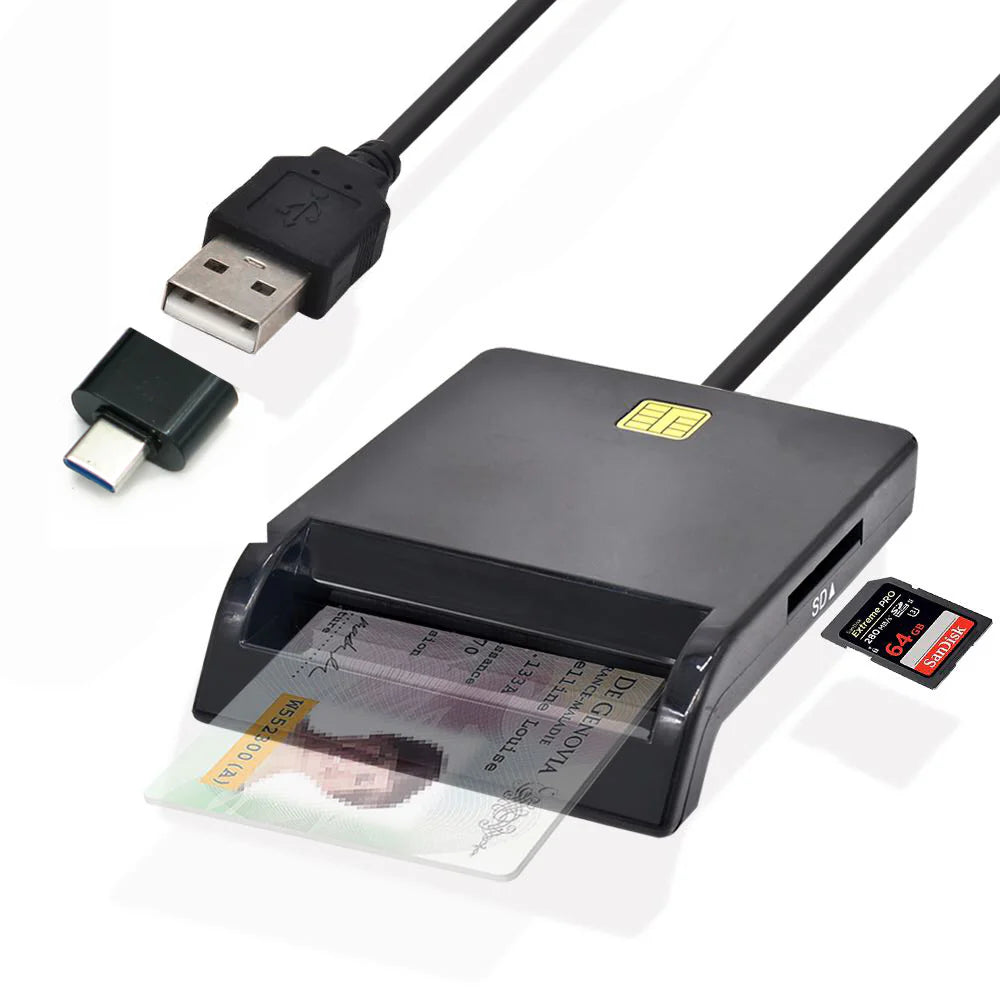 Gialer X02 USB Multi Ports SIM Card SIM SD TF MMC MicroSD card Reader USB-CCID PCSC Smart Card Reader ISO 7816 in Windows 7 8 10 Linux