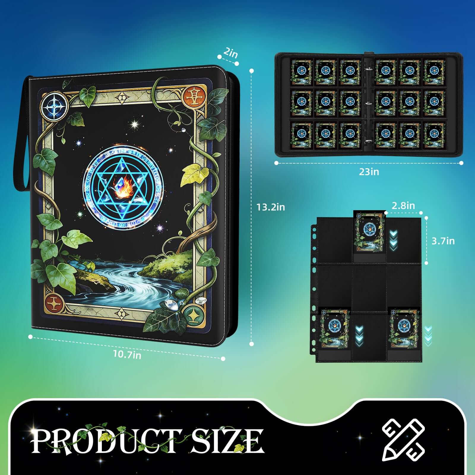 MTG Card Collection Binder 9 Pocket(Elemental ring)