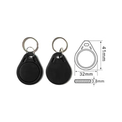 RFID Key Fob 13.56MHZ ISO14443A MIFARE Classic 1K Keychain Black of 10