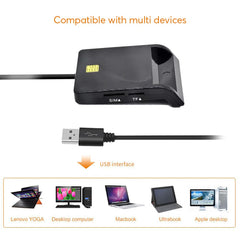 Gialer X02 USB Multi Ports SIM Card SIM SD TF MMC MicroSD card Reader USB-CCID PCSC Smart Card Reader ISO 7816 in Windows 7 8 10 Linux