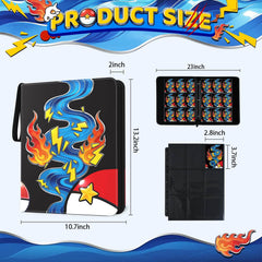 Trading Card Binder, 9 Pocket 900-Pocket with 50 Removable Binder Sleeves, 3-Ring Zipper Waterproof Card Collection Binder, Trading Card Holder for MTG/TCG Cards, Gifts for Boys and Girls（Aqua Breath）
